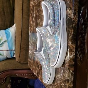 Silver sequin Vans 7.5